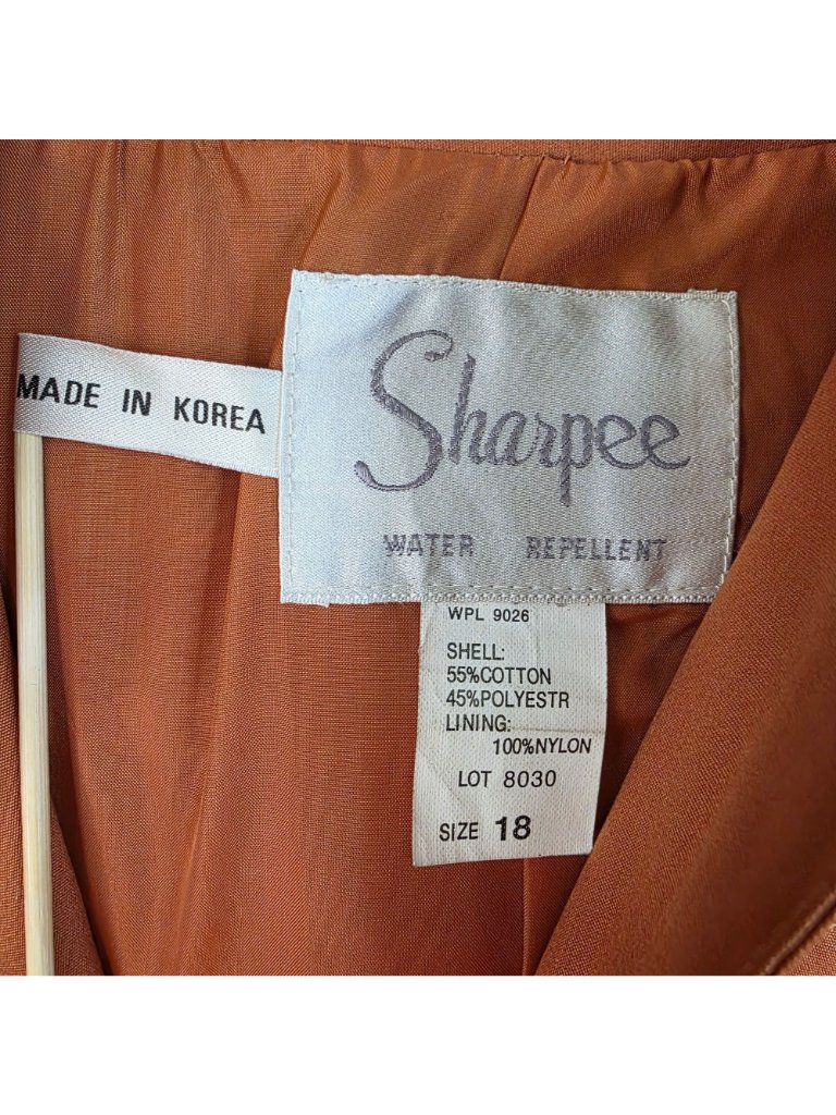 Vintage 70s Sharpee Trench Coat 18 Orange Deadstock Hooded Outdoor Streetwear — image 2 of 8
